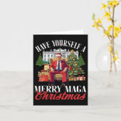 Carte Joyeux Noël Père Noël Drôle Trump (Fleur jaune)