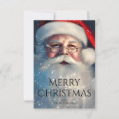 Carte Joyeux Noël Père Noël Festive Vacances d'hiver (Devant)