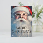 Carte Joyeux Noël Père Noël Festive Vacances d'hiver (Debout devant)