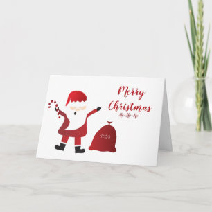 Carte Joyeux Noël Père Noël Sucre de canne Ho Ho Ho