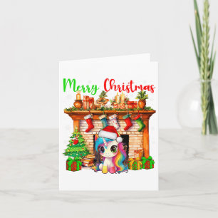 Carte Joyeux Noël Père Noël Unicorn Xmas Symboles Matchi