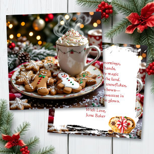 Carte Joyeux Noël personnalisé Café et cookies