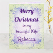 Carte Joyeux Noël personnalisé Épouse (Fleur jaune)