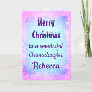 Carte Joyeux Noël, petite-fille personnalisée