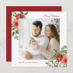 Carte Joyeux Noël Photo de vacances d'hiver