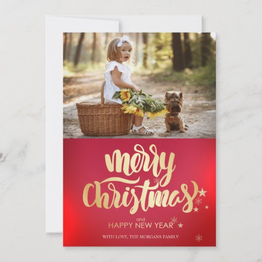 Carte Joyeux Noël Photo Étoiles (Devant)