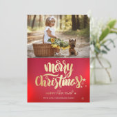 Carte Joyeux Noël Photo Étoiles (Debout devant)