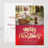 Carte Joyeux Noël Photo Étoiles (Devant / Derrière)