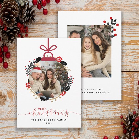 Carte Joyeux Noël Photo Globe Orament Card