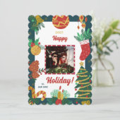 Carte Joyeux Noël Photo Holiday (Debout devant)