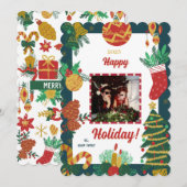 Carte Joyeux Noël Photo Holiday (Devant / Derrière)