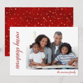 Carte Joyeux Noël photo personnalisée | Vacances (Devant / Derrière)