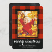 Carte Joyeux Noël Photo Plaid (Devant / Derrière)