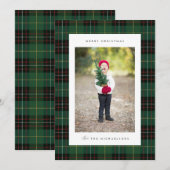 Carte Joyeux Noël Plaid | AJOUTER VOTRE PHOTO FAMILIALE (Devant / Derrière)