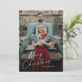 Carte Joyeux Noël plein saignement photo vacances (Debout devant)