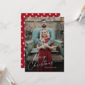 Carte Joyeux Noël plein saignement photo vacances (Devant/Arrière en situation)