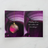 Carte Joyeux Noël Plum Pink Balls (Intérieur)