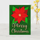 Carte Joyeux Noël Poinsettia Salutation vacances (Fleur jaune)