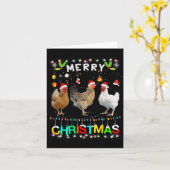 Carte Joyeux Noël Poulet de Noël Feu de Noël Feu de Noël (Fleur jaune)