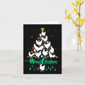 Carte Joyeux Noël Poulet de Noël Plaisir (Fleur jaune)