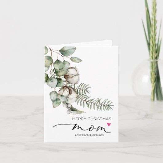 Carte Joyeux Noël Pour Maman Mère De La Fille (Devant)