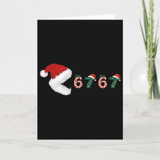 Carte Joyeux Noël Pyjama Manger 67 Mème Six Sept (Devant)
