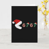 Carte Joyeux Noël Pyjama Manger 67 Mème Six Sept (Fleur jaune)