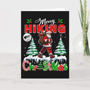 Carte Joyeux Noël Randonnée Santa coloré de Noël Arbre L