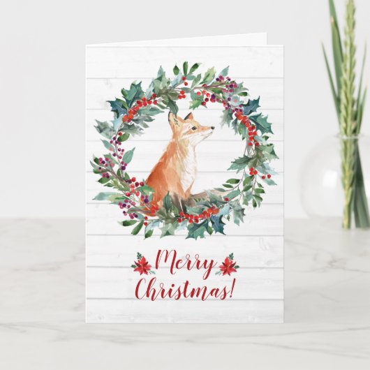 Carte Joyeux Noël Renard de la Forêt (Devant)