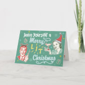 Carte Joyeux Noël Retro Midsiècle moderne Funky moderne (Devant)