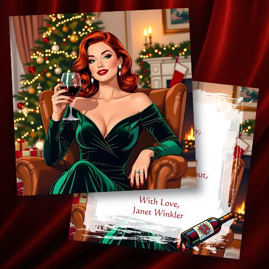 Carte Joyeux Noël Rétro Pop Art Personnalisé