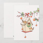 Carte Joyeux Noël, Robin christmas card (Devant / Derrière)