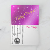 Carte Joyeux Noël rose argent (Intérieur)