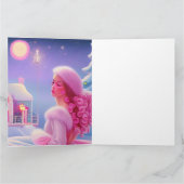 Carte Joyeux Noël rose élégant et mignon (Intérieur)