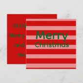 Carte Joyeux Noël Rose Rouge Vert (Devant / Derrière)