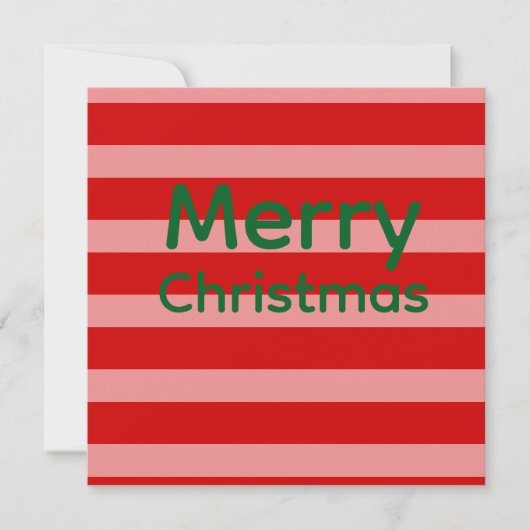 Carte Joyeux Noël Rose Rouge Vert (Devant)