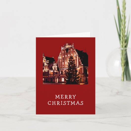 Carte Joyeux Noël rouge (Devant)