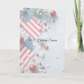 Carte Joyeux Noël rouge blanc bleu à vous ! (Dos)