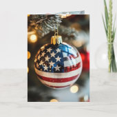 Carte Joyeux Noël rouge blanc bleu à vous ! (Devant)