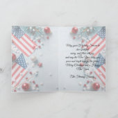 Carte Joyeux Noël rouge blanc bleu à vous ! (Intérieur)
