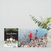 Carte Joyeux Noël Rouge Casquette Buffalo Gnomes Plaid (Debout devant)