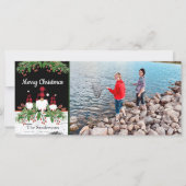 Carte Joyeux Noël Rouge Casquette Buffalo Gnomes Plaid (Devant)