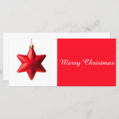 Carte Joyeux Noël Rouge étoile décoration avec texte (Devant / Derrière)