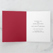 Carte Joyeux Noël Rouge Poinsettias Vert Blanc (Intérieur)