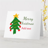 Carte Joyeux Noël rouge vert Noël ajouter le nom (Fleur jaune)