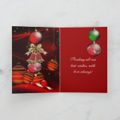 Carte Joyeux Noël Rouge Vert Noël Cloches Balls (Intérieur)