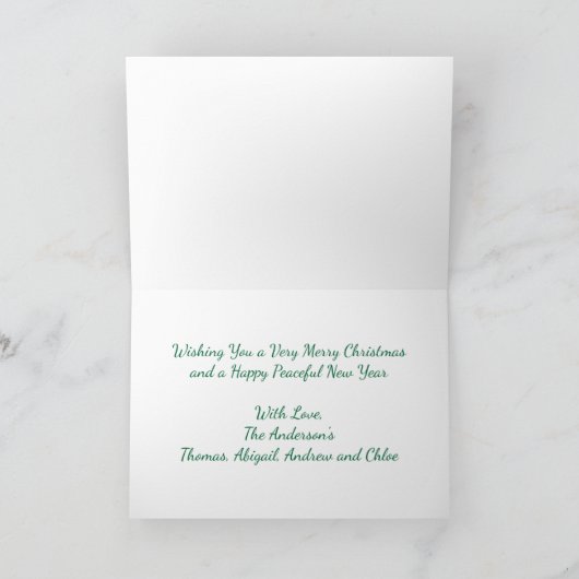 Carte Joyeux Noël rouge vif (Intérieur)