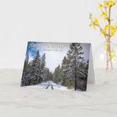 CARTE JOYEUX NOËL - ROUTE ENNEIGÉE (Fleur jaune)