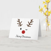 Carte Joyeux Noël Rudolph (Fleur jaune)