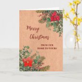 Carte Joyeux Noël rustique (Fleur jaune)